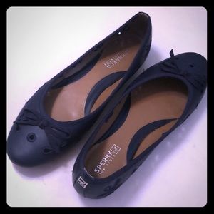 Sperry Navy Leather Flats 9